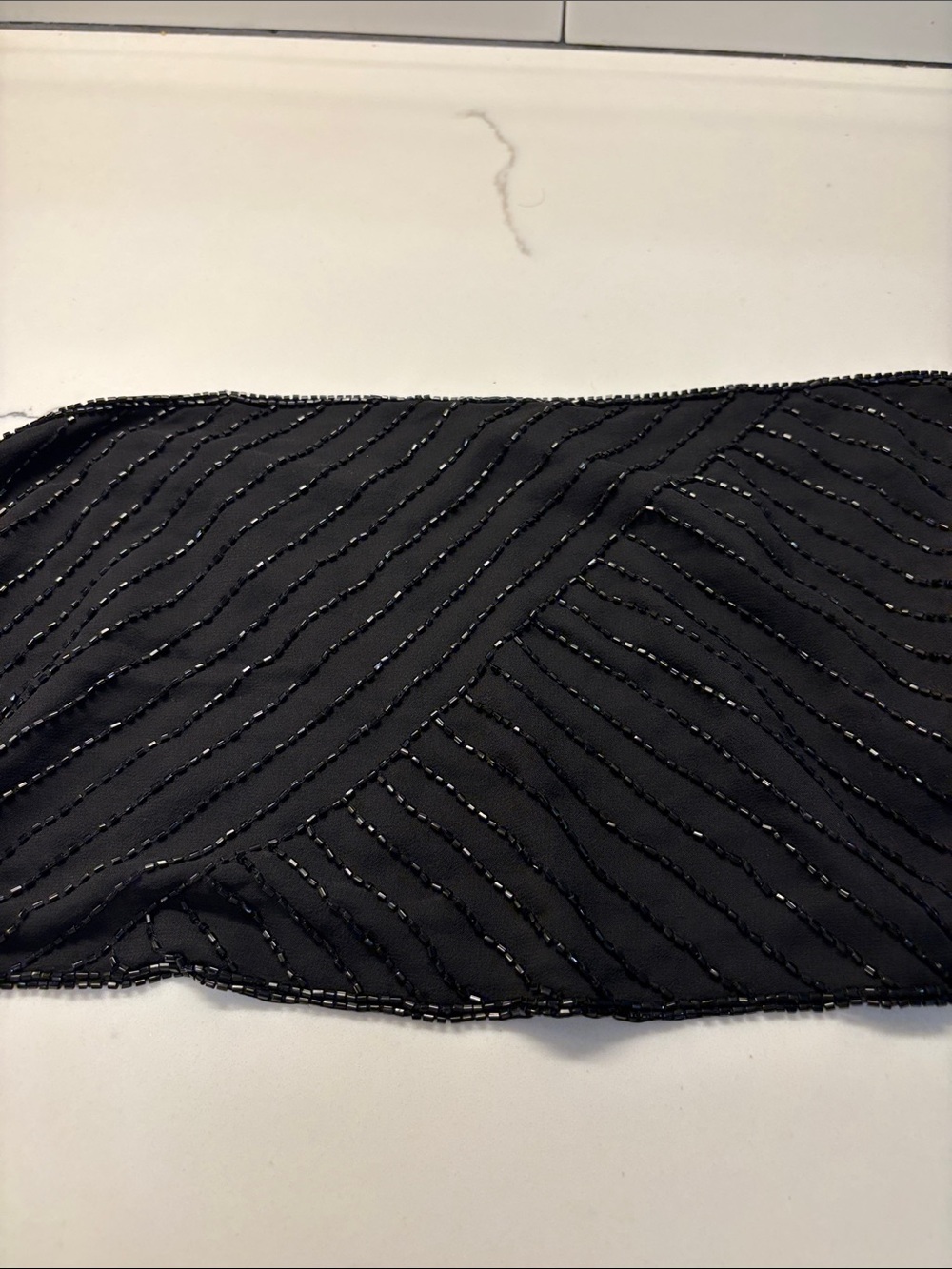 Banana Republic Black Ribbed Pashmina with Subtle Shimmer